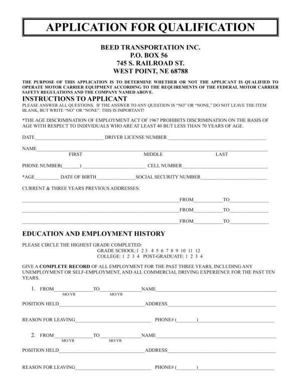 Employment Application