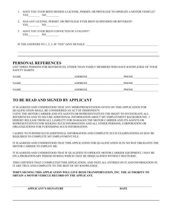 Employment Application
